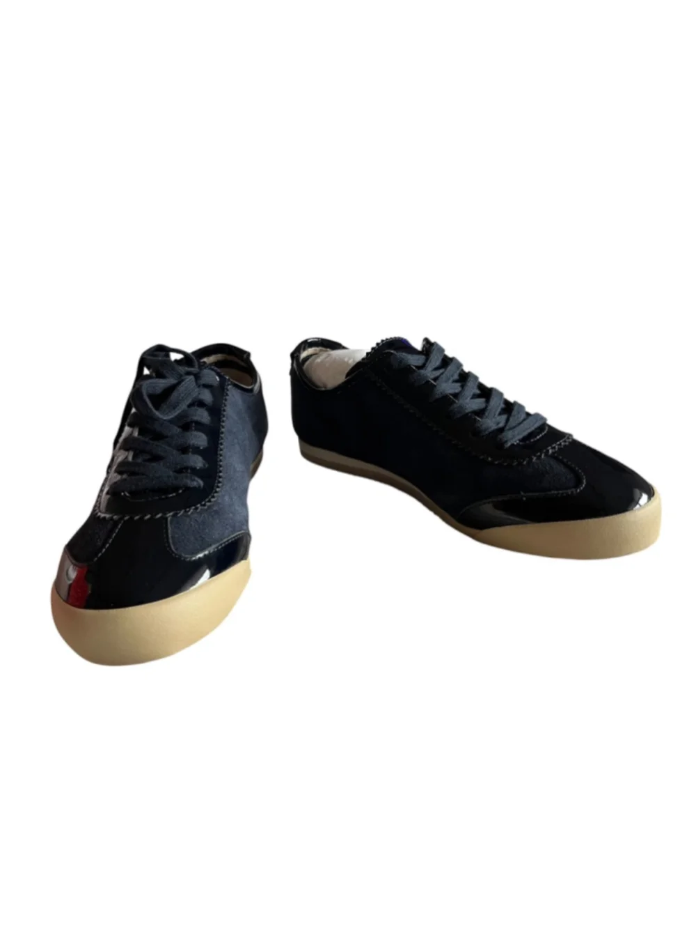Tory Burch Murphy Navy Blue Suede NWT Patent Leather Sneakers 6